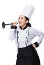 Pretty woman Chef in action Royalty Free Stock Photo