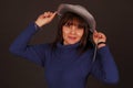 Pretty woman with cowboy hat Royalty Free Stock Photo