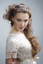 Pretty woman with curly hair Royalty Free Stock Photo