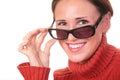 Pretty woman in dark glasses Royalty Free Stock Photo