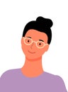 Pretty Woman in Glasses Isolated Worker Character