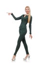 Pretty woman in green clothing Royalty Free Stock Photo