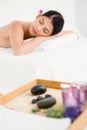 Pretty woman lying on the massage table Royalty Free Stock Photo