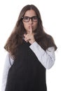 Pretty woman making silence sign Royalty Free Stock Photo