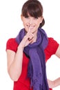 Pretty woman making silence sign Royalty Free Stock Photo