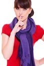 Pretty woman making silence sign Royalty Free Stock Photo