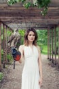 Pretty woman in park, outdoors portrait Royalty Free Stock Photo