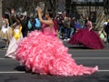 Pretty Woman in a Pink Dress