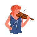Pretty woman playing violin