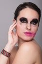 Pretty woman posing with smeared makeup Royalty Free Stock Photo