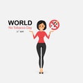 Pretty woman and Quit Tobacco vector logo design template.May 31st World No Tobacco Day concept.Stop Smoking.No Smoking Day.No To Royalty Free Stock Photo