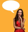 Pretty woman seriously thinking Royalty Free Stock Photo