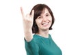 Pretty woman showing rock sign Royalty Free Stock Photo