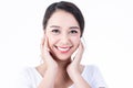 Pretty woman is 25 years old, She is smiling brightly, She has beautiful white and clean teeth Royalty Free Stock Photo