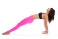 Pretty Woman in Yoga Pose - Reverse Plank Position. Royalty Free Stock Photo