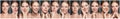 Pretty women faces portrait collage. Emotions, emotional expression set