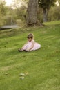 Pretty 3 1/2 year old Asian-Caucasian girl in pink dress