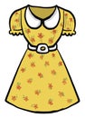 Pretty yellow dress, illustration, vector