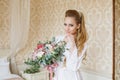 Pretty young Bride`s wedding morning Royalty Free Stock Photo