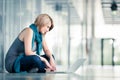 Pretty young female student on college/university campus Royalty Free Stock Photo