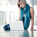 Pretty young female student on college/university campus Royalty Free Stock Photo