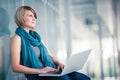 Pretty young female student on college/university campus Royalty Free Stock Photo