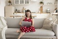 Pretty young girl enjoying leisure using laptop Royalty Free Stock Photo