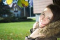 Pretty young girl enjoying beautiful nature during sunny day Royalty Free Stock Photo