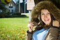 Pretty young girl enjoying beautiful nature during sunny day Royalty Free Stock Photo