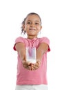 Pretty Young Girl Holding Milk Glass Royalty Free Stock Photo