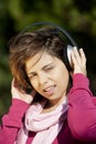 Pretty young girl listening music Royalty Free Stock Photo