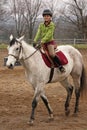 Pretty young girl riding horse Royalty Free Stock Photo