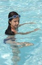 Pretty young girl in a swimming pool Royalty Free Stock Photo