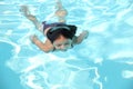 Pretty young girl in a swimming pool Royalty Free Stock Photo