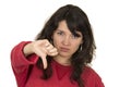 Pretty young girl wearing red top posing with Royalty Free Stock Photo