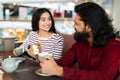 Pretty young indian woman have date with boyfriend Royalty Free Stock Photo