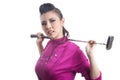 Pretty young lady golfer Royalty Free Stock Photo