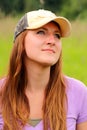 Pretty young lady wearing hat Royalty Free Stock Photo