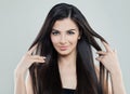 Pretty Young Model Woman with Long Silky Hair Royalty Free Stock Photo