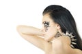 Pretty young rock girl with tatoo on face Royalty Free Stock Photo