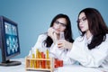 Pretty young scientists working in the lab Royalty Free Stock Photo