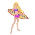 pretty young surfer girl Royalty Free Stock Photo