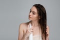 pretty young woman with bare shoulders Royalty Free Stock Photo