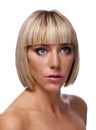 Pretty Young Woman with Blond Bob Hairstyle