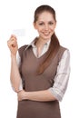 Young woman with credit card in hand