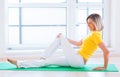 Pretty young woman doing YOGA exercise Royalty Free Stock Photo