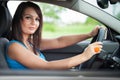 Pretty young woman driving her car Royalty Free Stock Photo