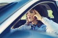 Pretty young woman driving her new car Royalty Free Stock Photo