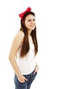 Pretty young woman with hands in pockets Royalty Free Stock Photo