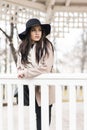 Pretty young woman with hat Royalty Free Stock Photo